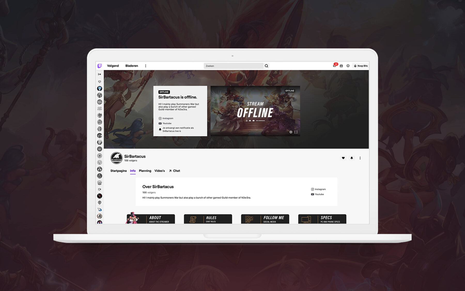 Page Twitch SirBartacus