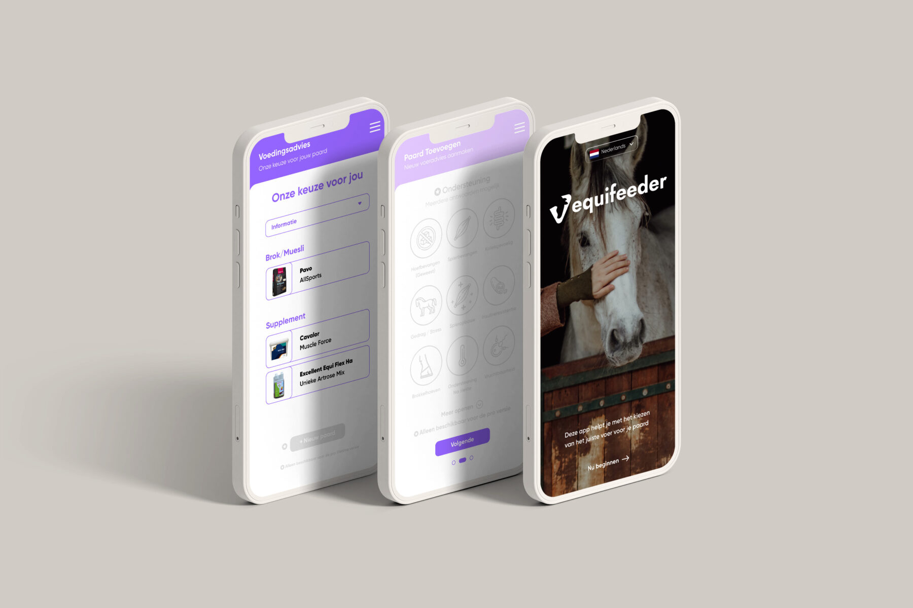 Equifeeder app pages